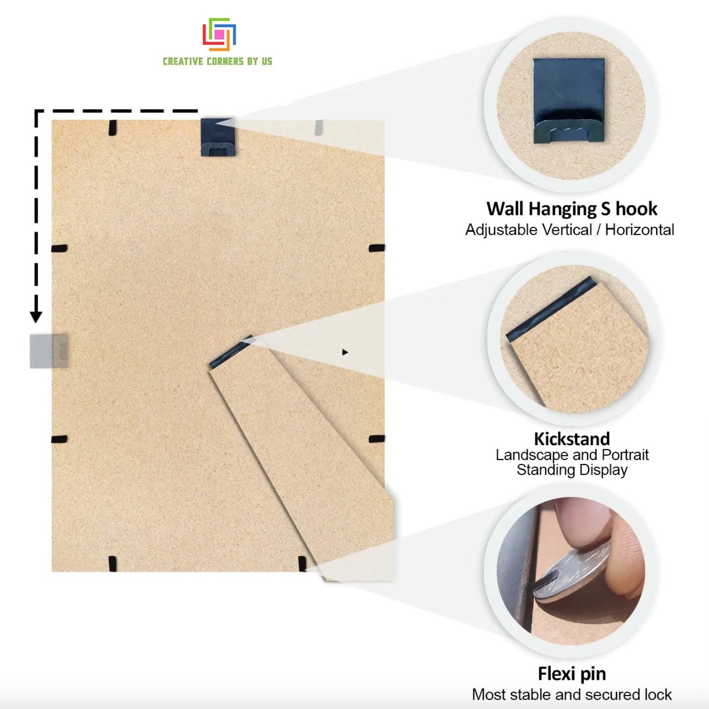 Neon wood picture frame bright pink yellow green orange red photo frame A3 A4 A5 vibrant modern frame for wall or tabletop decor