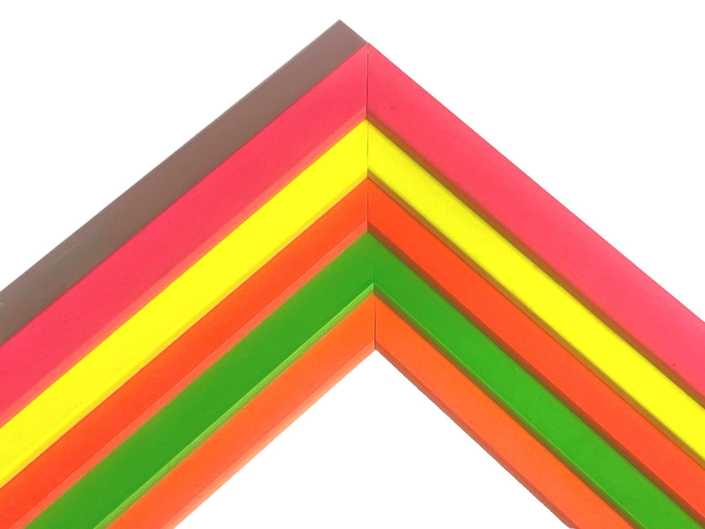 Neon wood picture frame bright pink yellow green orange red photo frame A3 A4 A5 vibrant modern frame for wall or tabletop decor