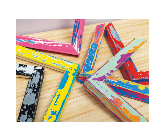 Vibrant Art Splash Picture Frame | Handcrafted Pine Wood – 6 Colours