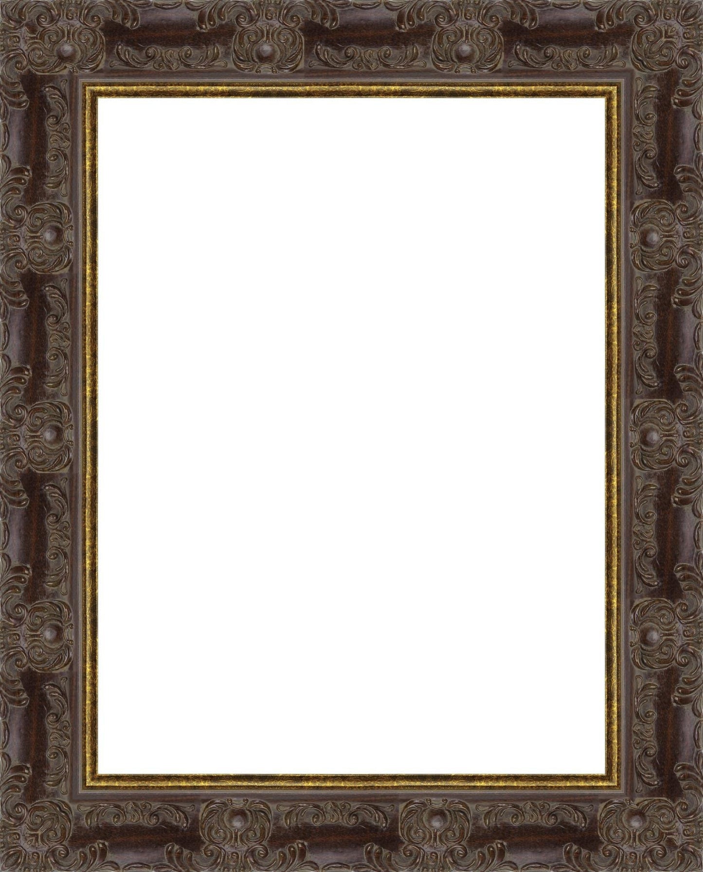 Venice Ornate Shabby Chic Antique Style Picture Frame Walnut Gold edges A1/A2/A3/A4/A5