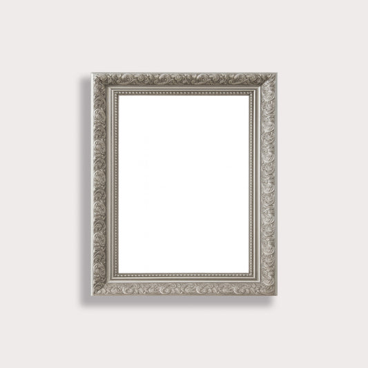 Ornate Baroque Picture Frame: Antique Silver Vintage Style, Bordeaux Range