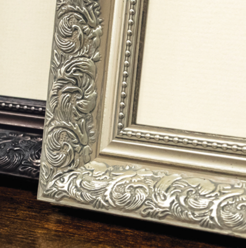 Ornate Baroque Picture Frame: Antique Silver Vintage Style, Bordeaux Range
