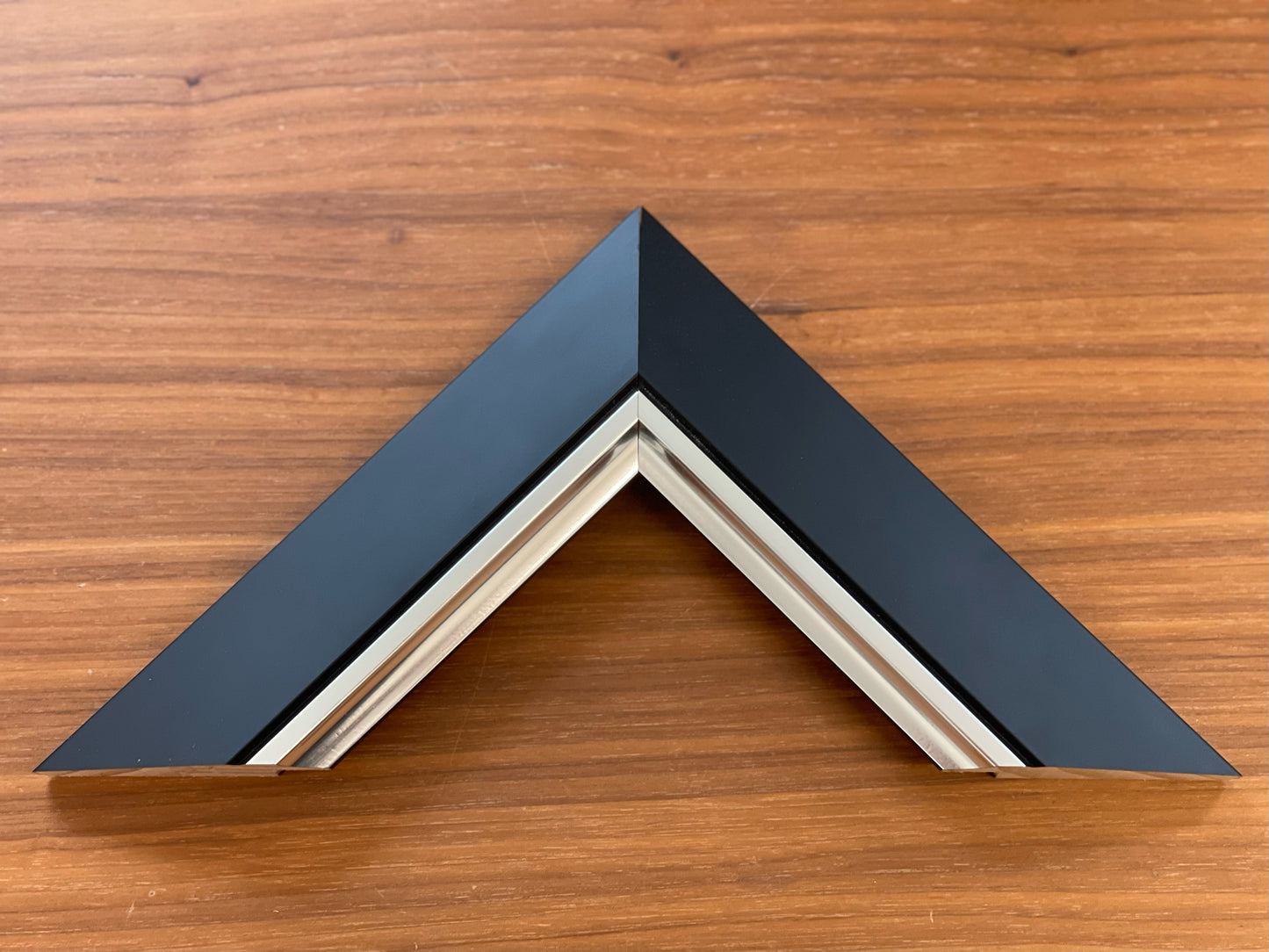 Handmade Matte Black Picture Frame: Gold/Silver Edge, Solid Pine Wood