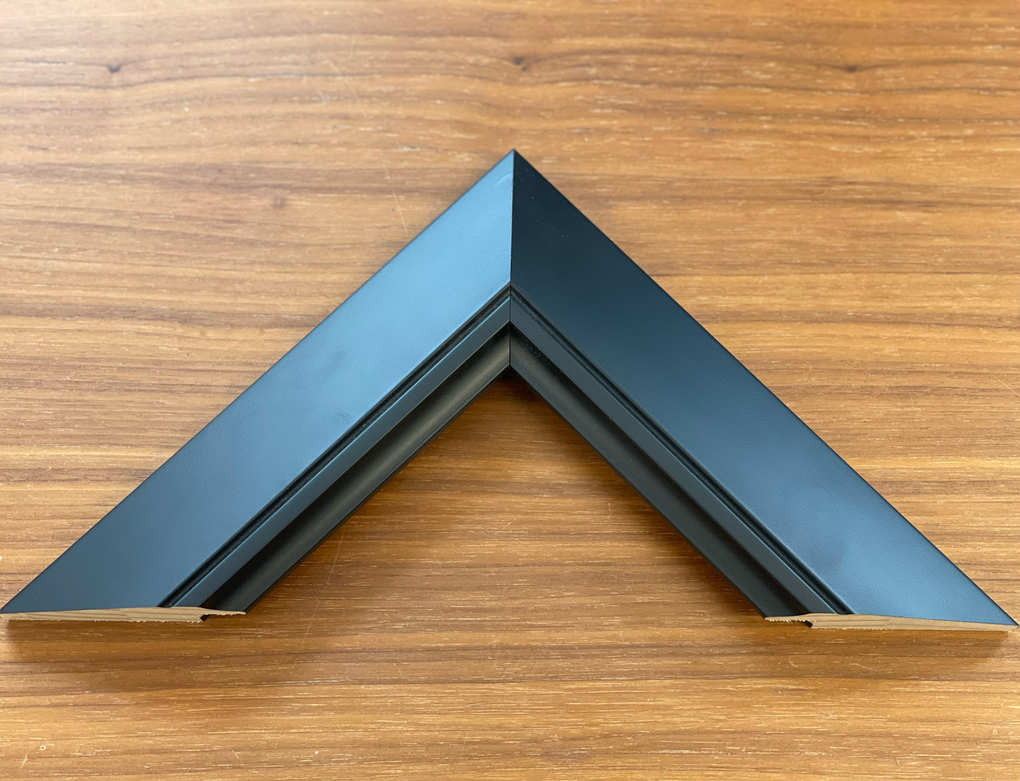 Handmade Matte Black Picture Frame: Gold/Silver Edge, Solid Pine Wood