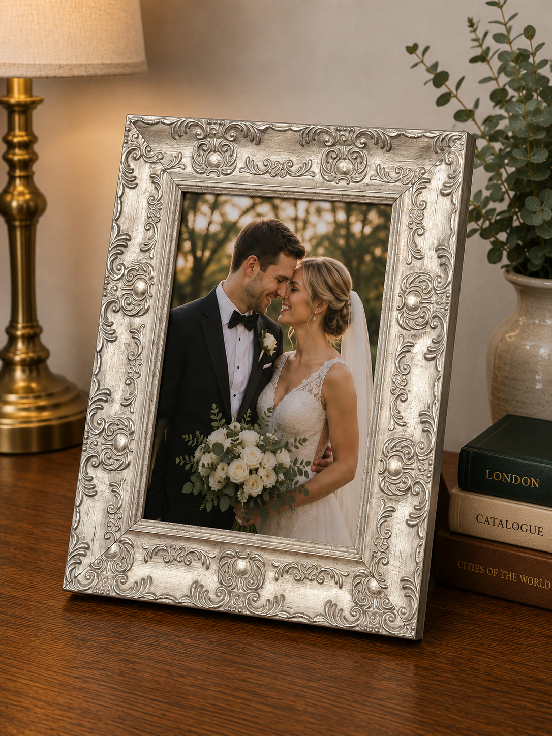 Venice Ornate Shabby Chic Antique Style Picture Frame - Champagne Silver